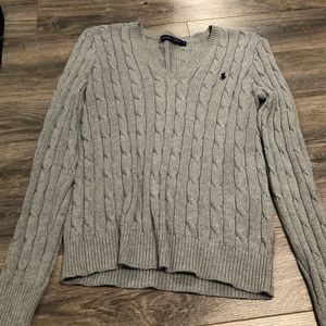Grey Ralph Lauren V-Neck Sweater
